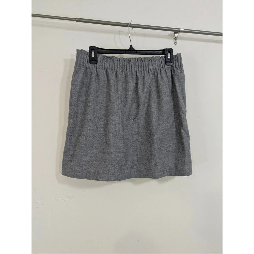 J. Crew Gray Pull On Stretch Waist Wool Blend Sidewalk Skirt - Size 10 Womens